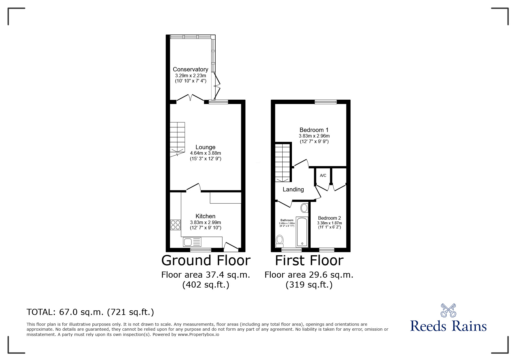 Floorplan of 2 bedroom Semi Detached House for sale, Heritage Drive, Clowne, Derbyshire, S43