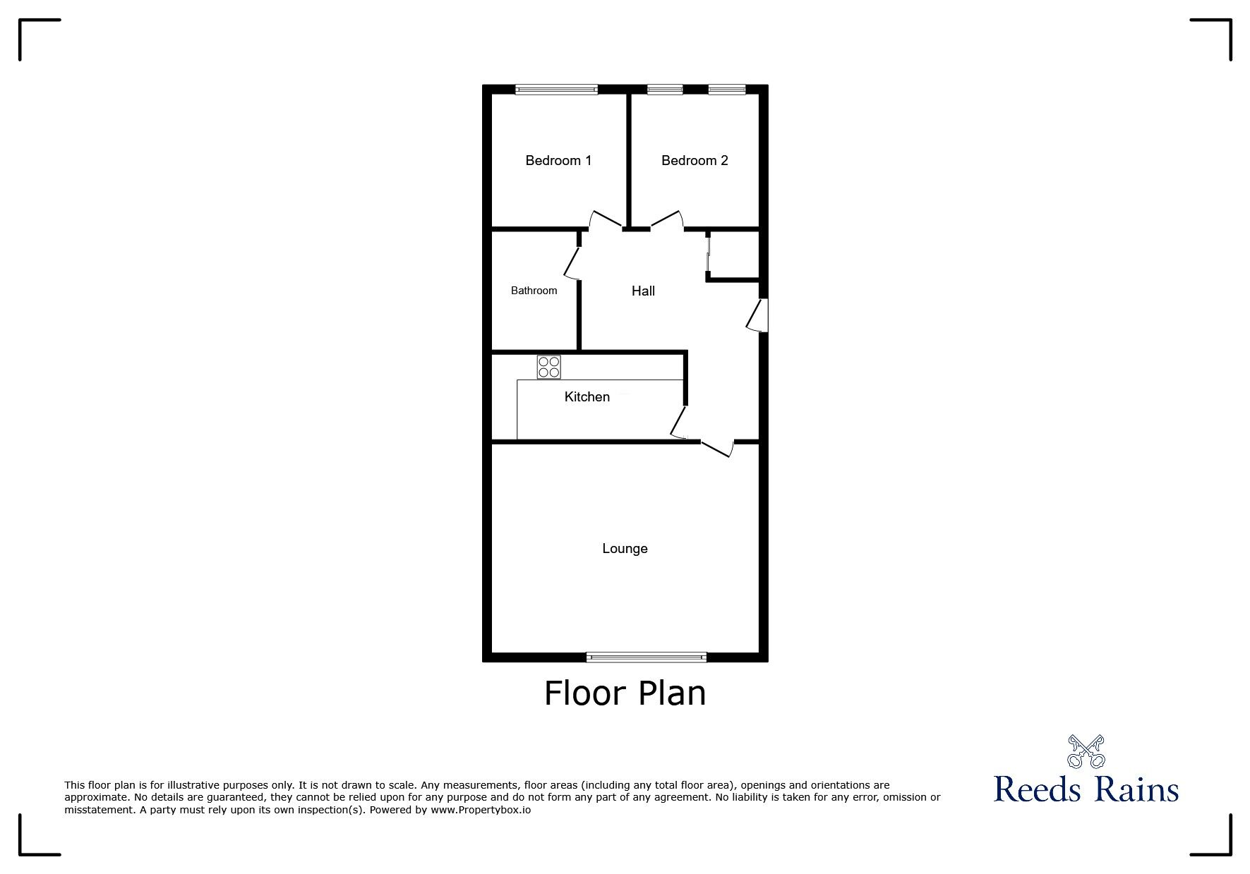 Floorplan of 2 bedroom  Flat for sale, Spinner Croft, Chesterfield, Derbyshire, S40