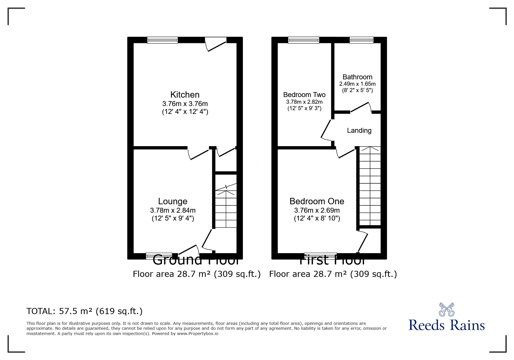 Floorplan of 2 bedroom Mid Terrace House to rent, Minimum Terrace, Chesterfield, Derbyshire, S40