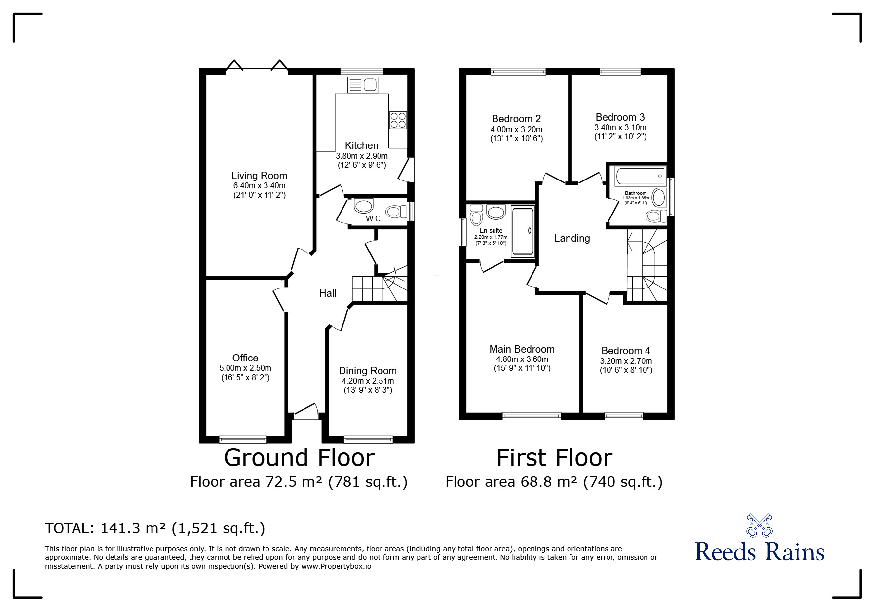 Floorplan of 4 bedroom Detached House for sale, Mill Lane, Bolsover, Derbyshire, S44