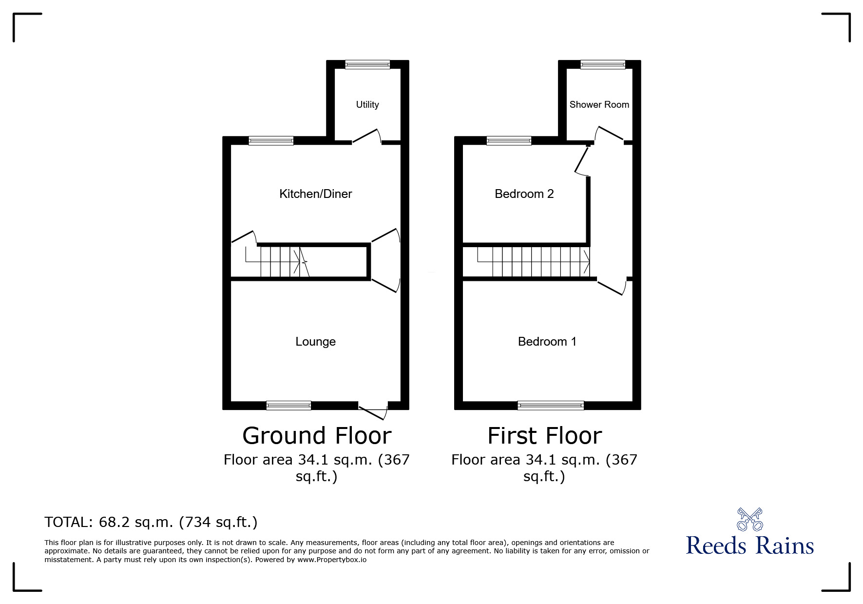 Floorplan of 2 bedroom Mid Terrace House for sale, Scarsdale Street, Bolsover, Derbyshire, S44