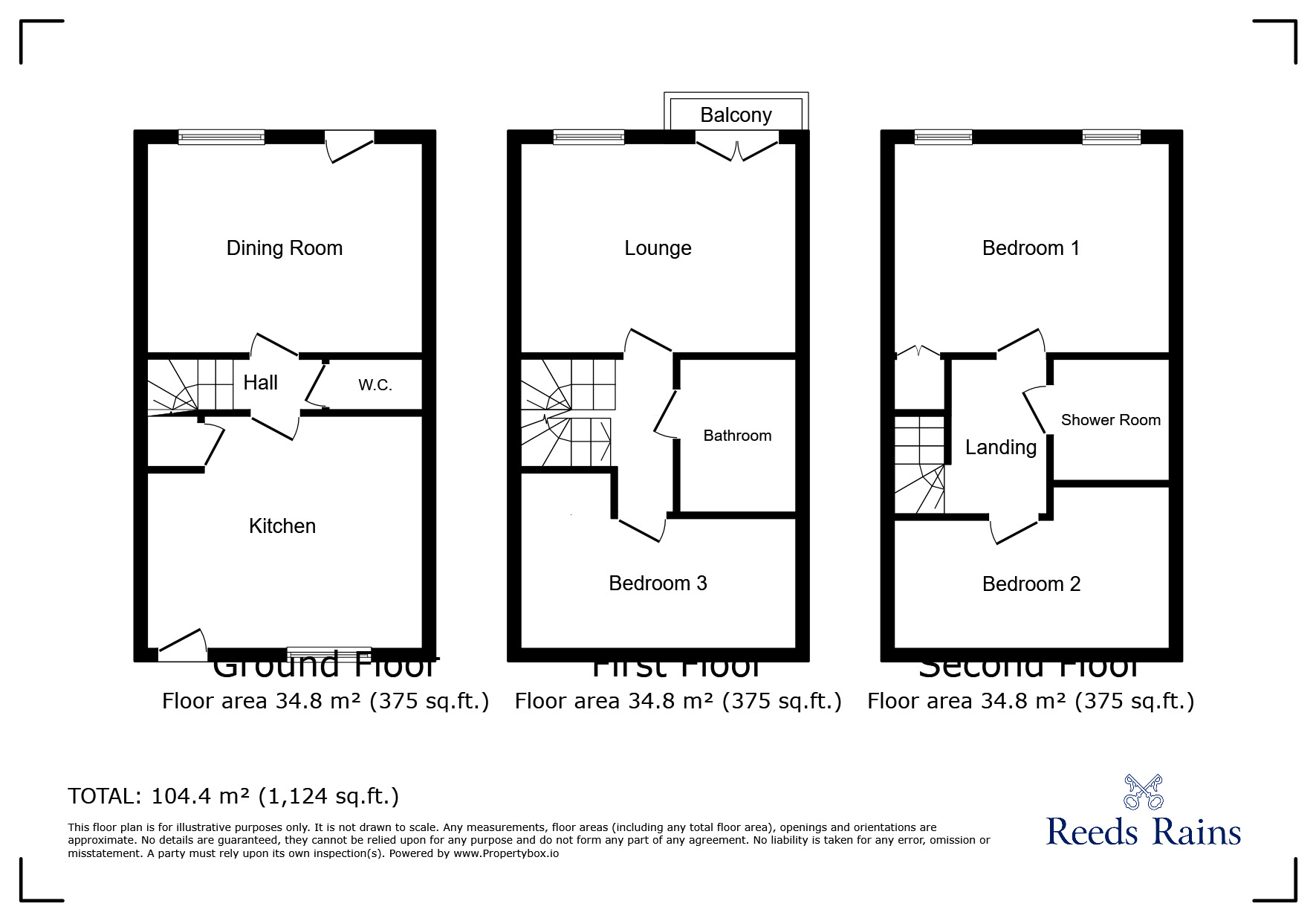 Floorplan of 3 bedroom Mid Terrace House to rent, Bolsover Road, Mastin Moor, Derbyshire, S43