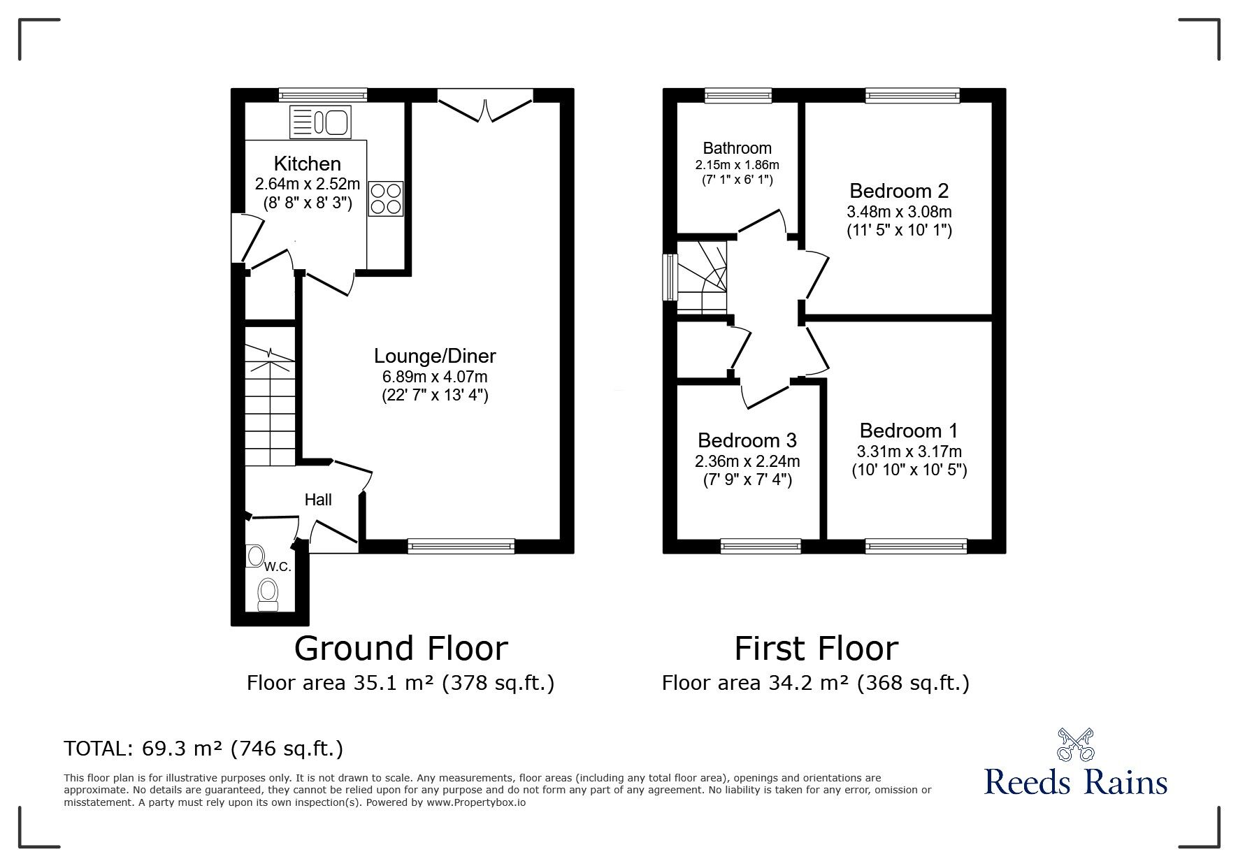 Floorplan of 3 bedroom Detached House for sale, Avonside Close, Barrow Hill, Derbyshire, S43