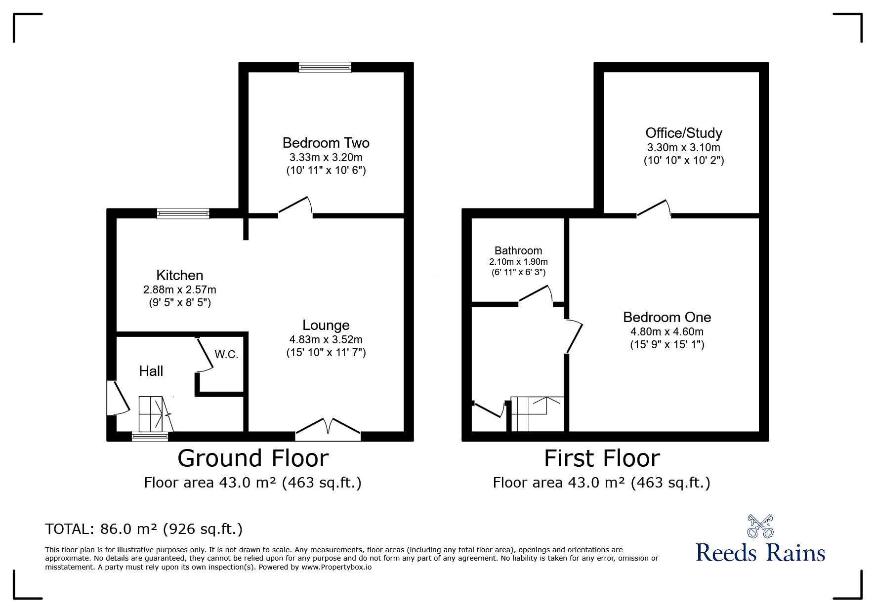 Floorplan of 2 bedroom Detached Bungalow to rent, New Street, North Wingfield, S42