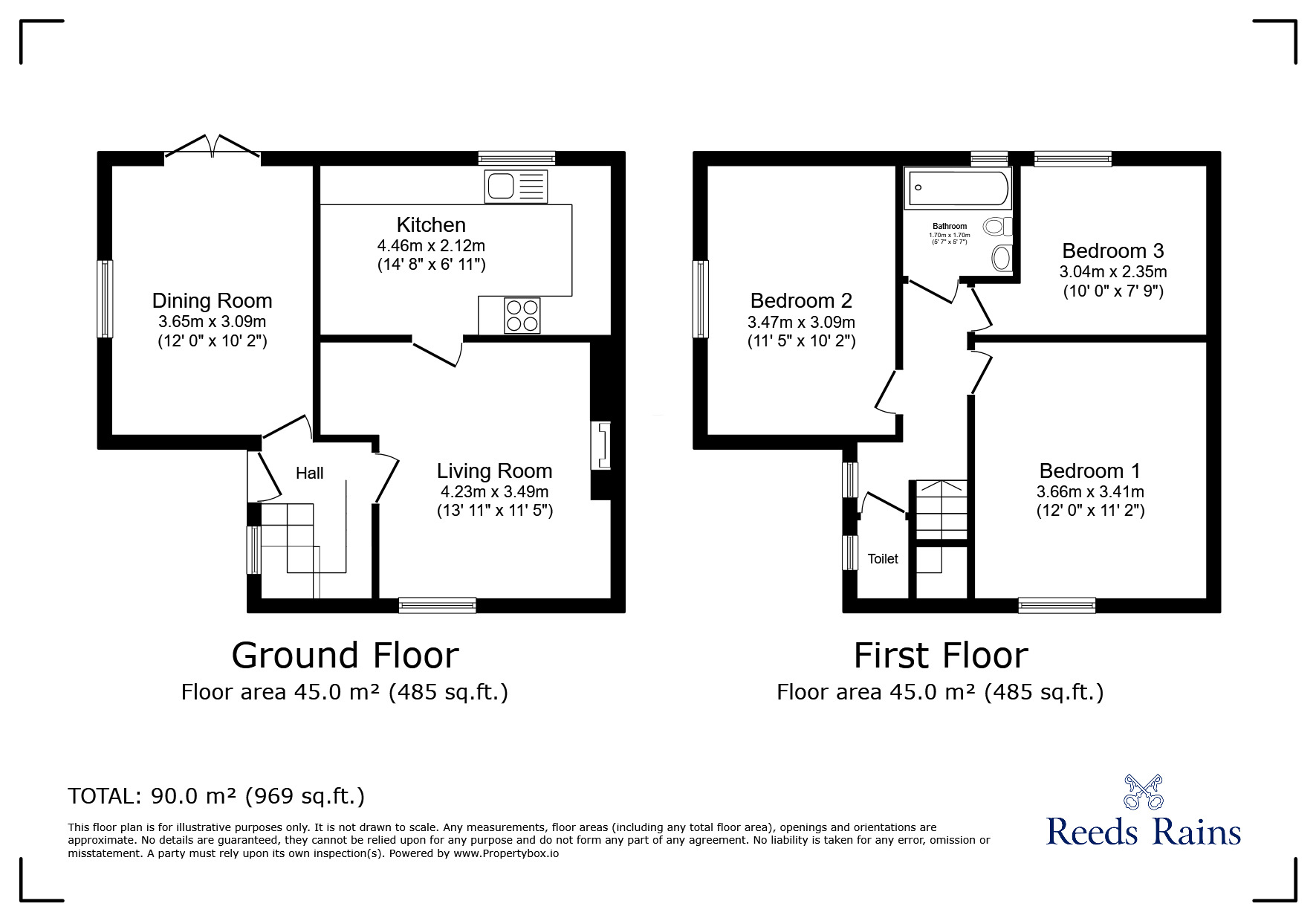 Floorplan of 3 bedroom Semi Detached House for sale, Circular Road, Staveley, Derbyshire, S43