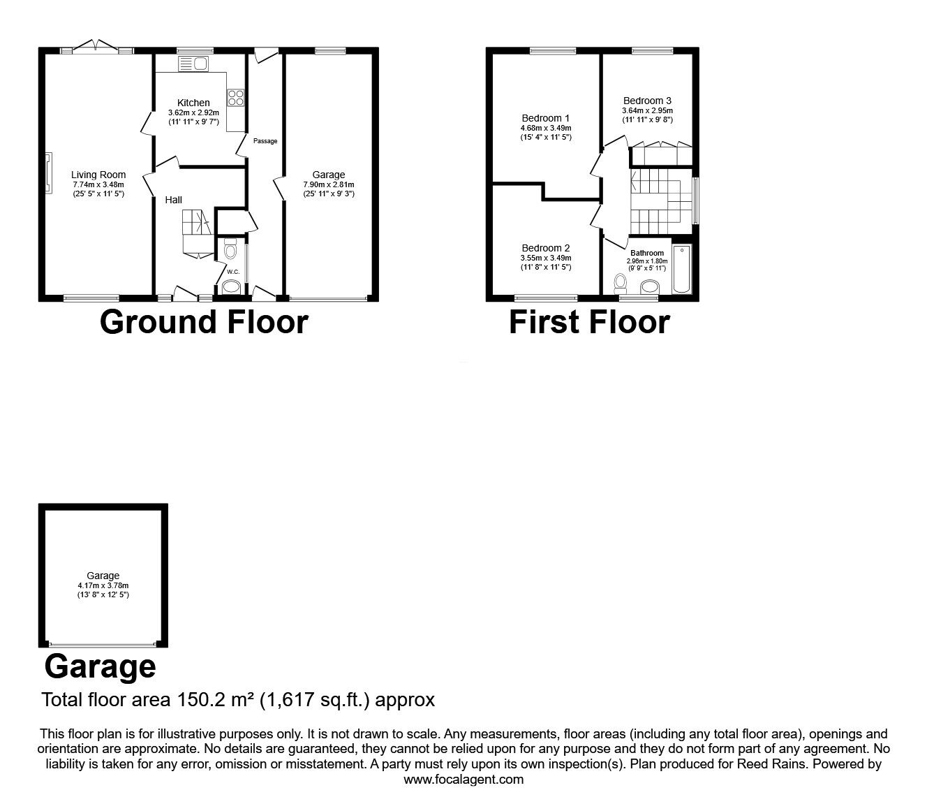 Floorplan of 3 bedroom Detached House for sale, George Street, Old Whittington, Derbyshire, S41