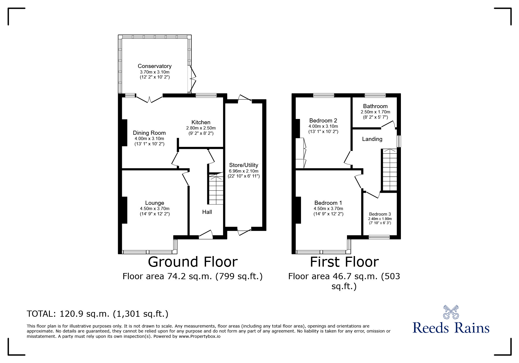 Floorplan of 3 bedroom Semi Detached House for sale, Worksop Road, Mastin Moor, Derbyshire, S43