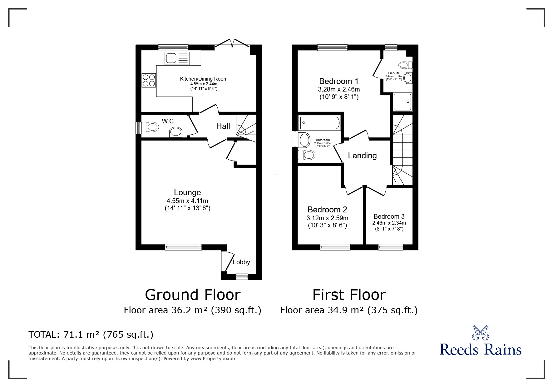 Floorplan of 3 bedroom Semi Detached House to rent, Sycamore Drive, Holmewood, Derbyshire, S42