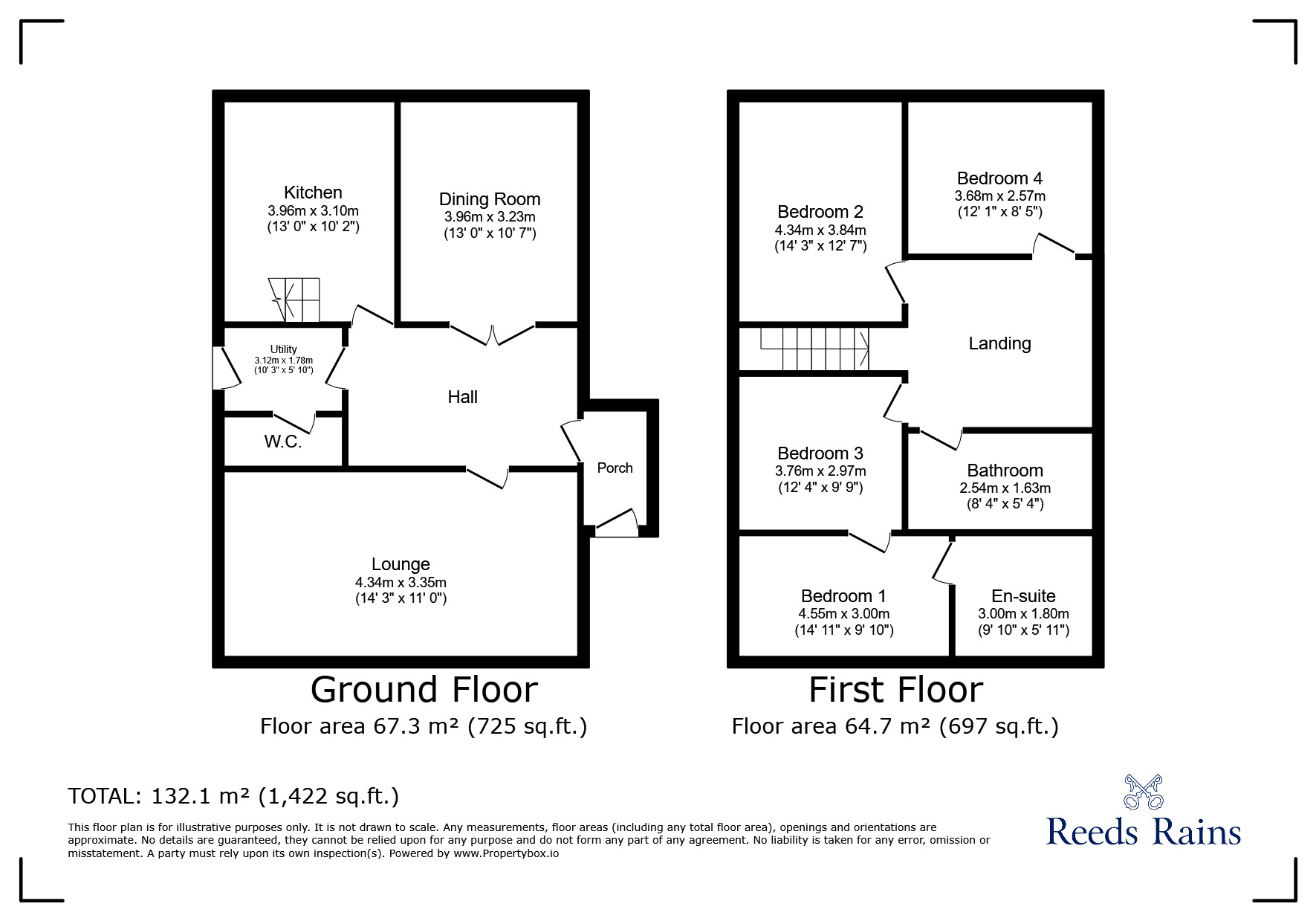 Floorplan of 4 bedroom Detached House for sale, Church Road, Saughall, Cheshire, CH1