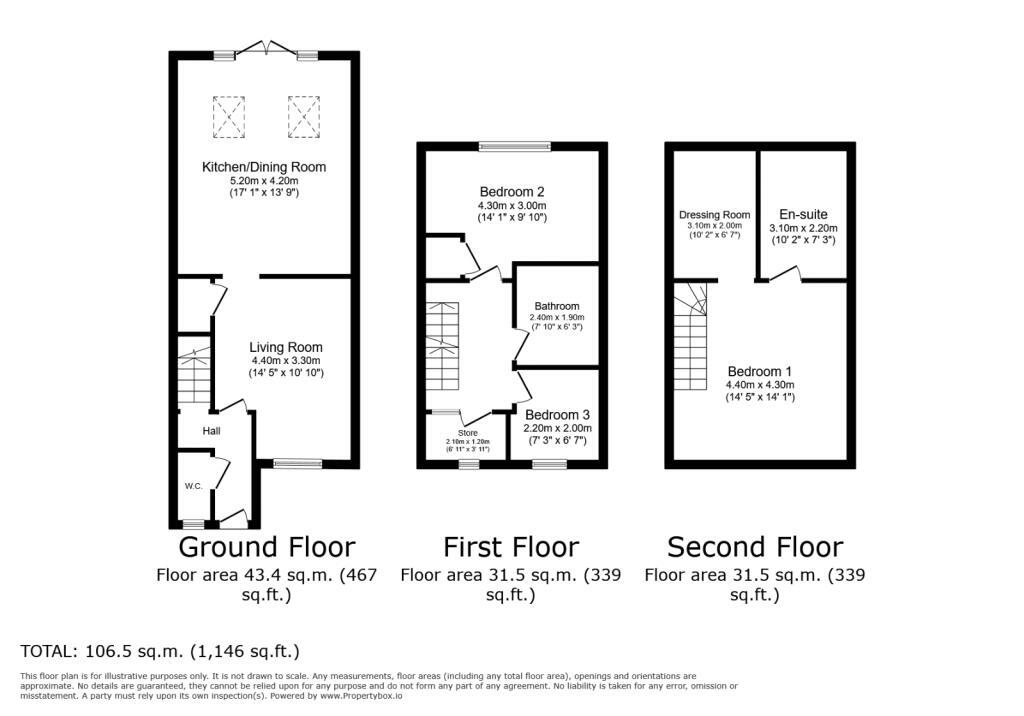 Floorplan of 3 bedroom Semi Detached House for sale, Hercules Way, Sealand, Flintshire, CH5