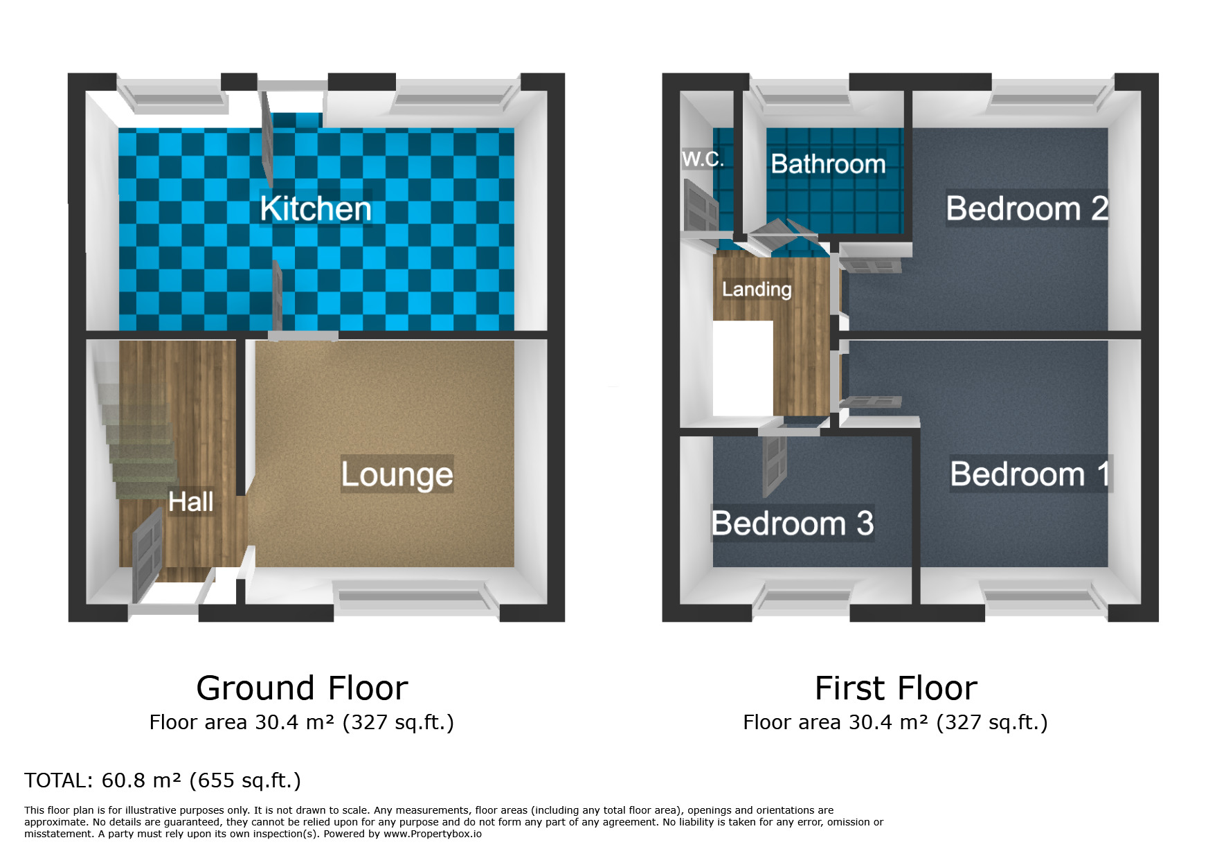 Floorplan of 3 bedroom Mid Terrace House for sale, Ballater Crescent, Vicars Cross, Cheshire, CH3