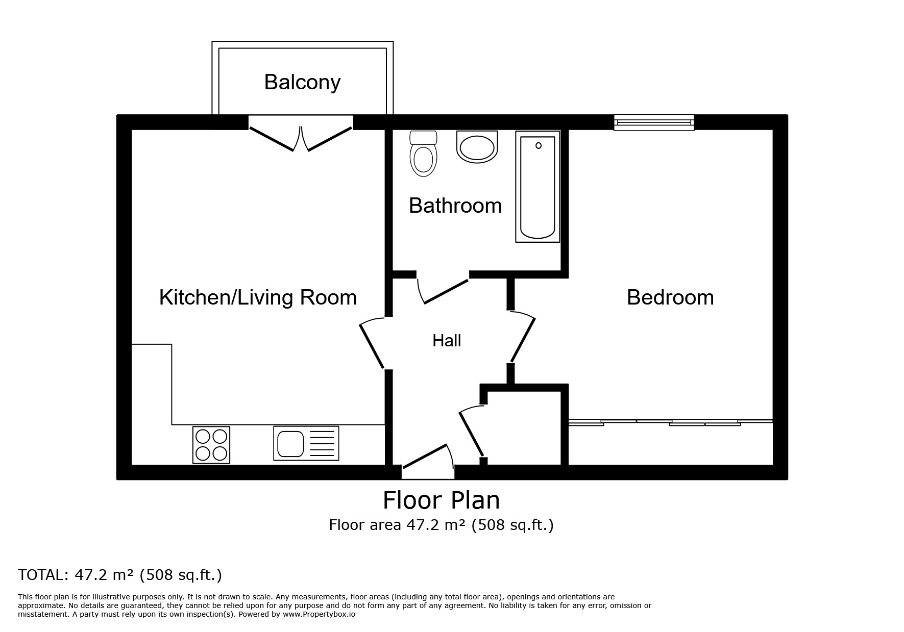 Floorplan of 1 bedroom  Flat for sale, Handbridge Square, Chester, Cheshire, CH1