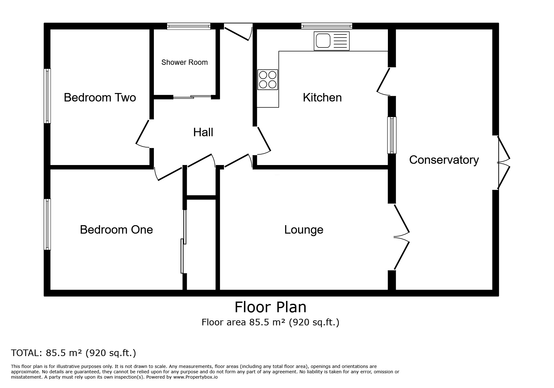 Floorplan of 2 bedroom Semi Detached Bungalow for sale, Marlow Avenue, Chester, Cheshire, CH2