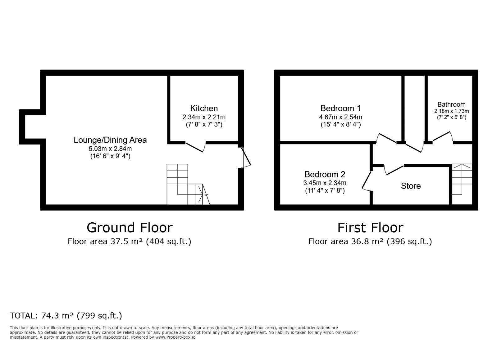 Floorplan of 2 bedroom Mid Terrace House for sale, Foxwist Close, Chester, Cheshire, CH2