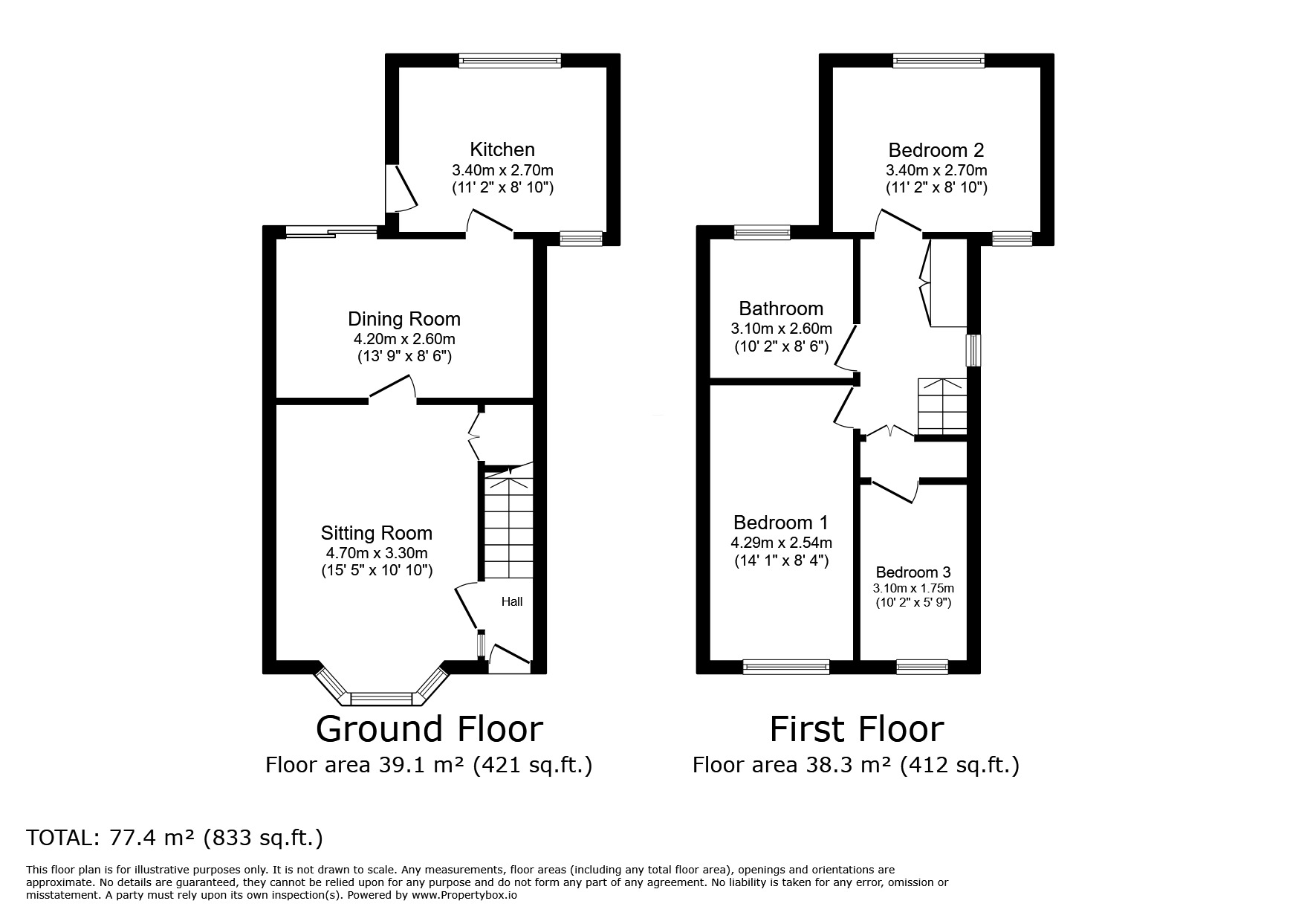 Floorplan of 3 bedroom Semi Detached House for sale, Westbourne Road, Chester, Cheshire, CH1