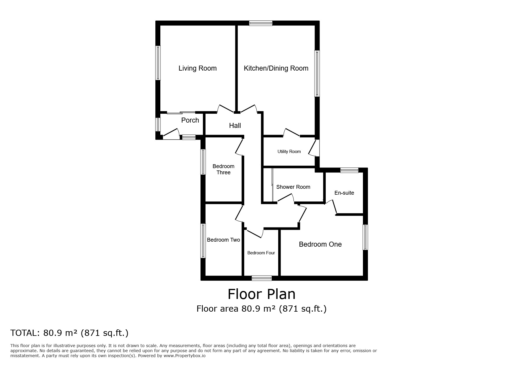 Floorplan of 4 bedroom Detached Bungalow for sale, Avon Court, Mold, Flintshire, CH7