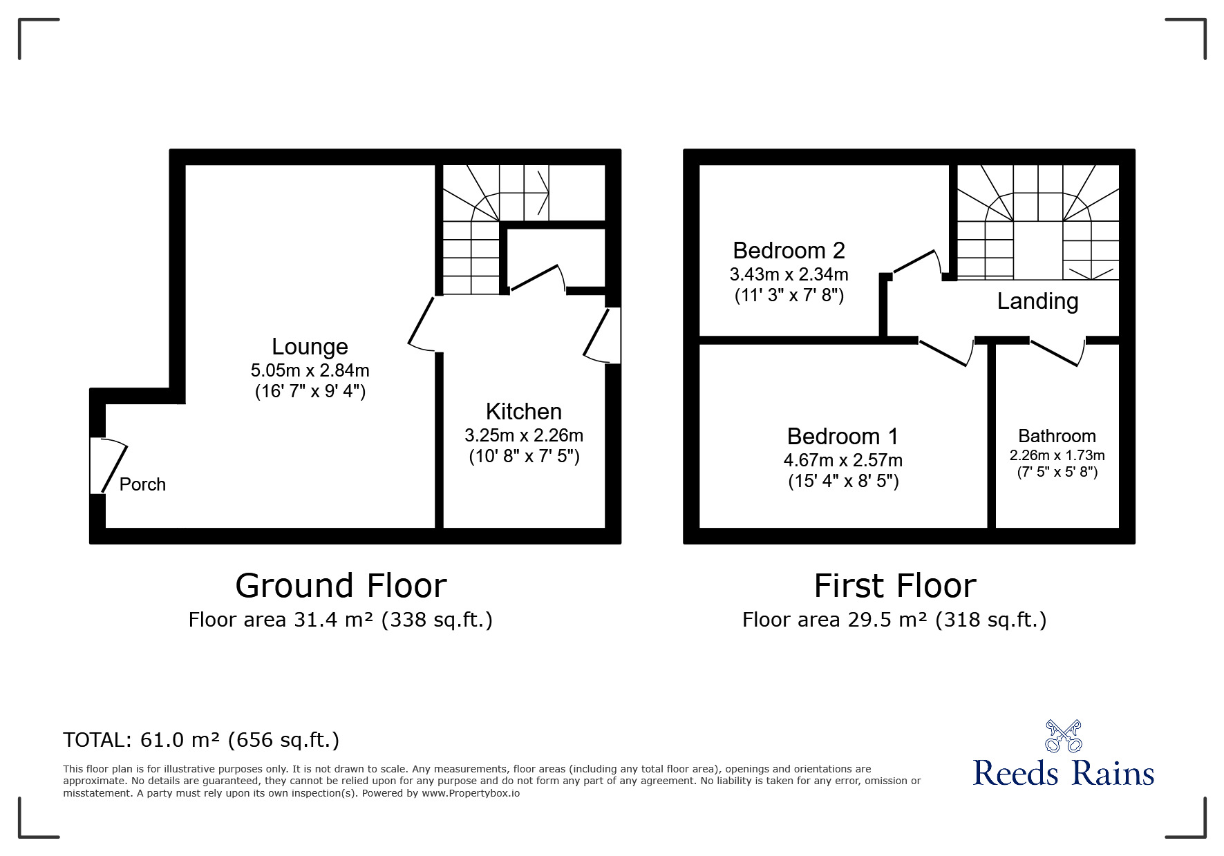 Floorplan of 2 bedroom End Terrace House for sale, Hatherton Way, Chester, Cheshire, CH2