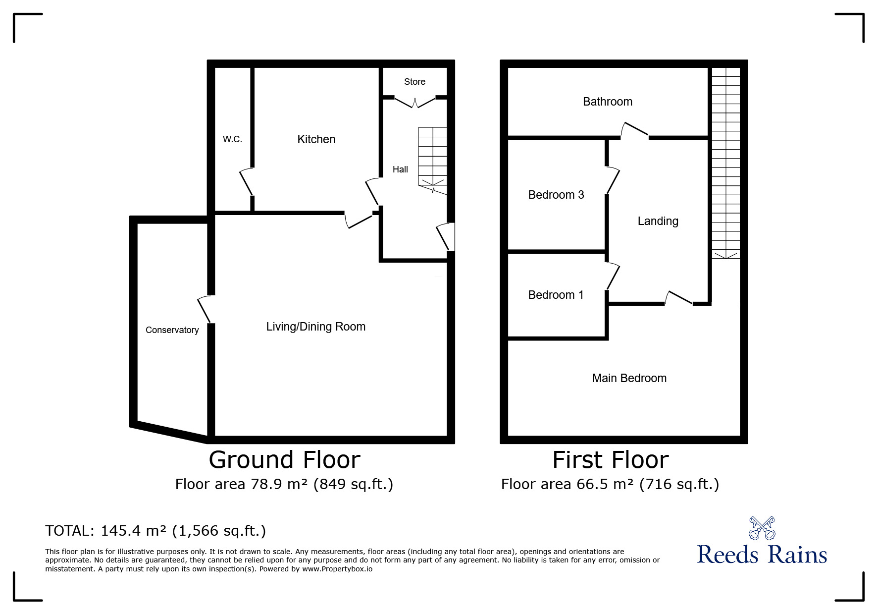 Floorplan of 3 bedroom Semi Detached House for sale, Reeves Road, Great Boughton, Cheshire, CH3