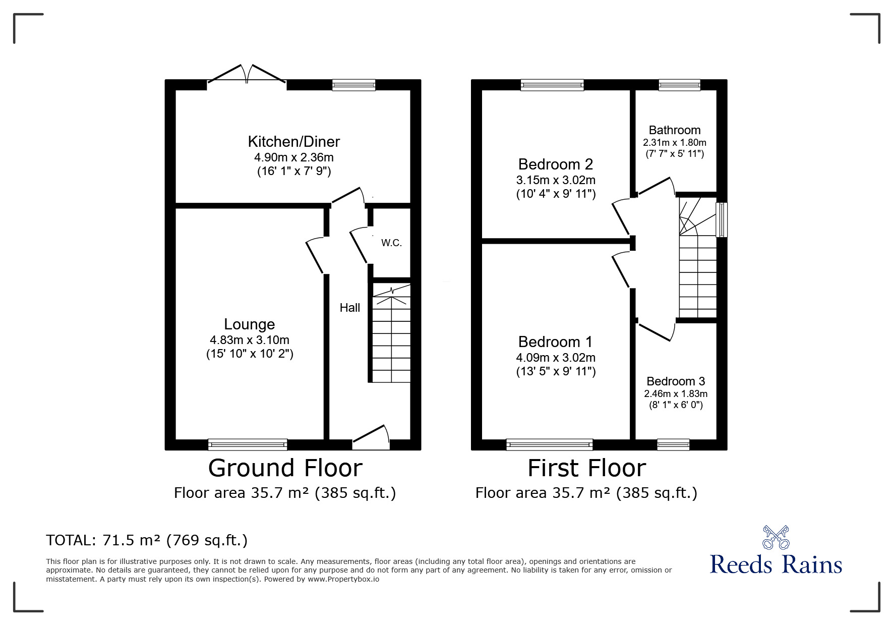 Floorplan of 3 bedroom Semi Detached House for sale, Saughall Road, Blacon, Cheshire, CH1