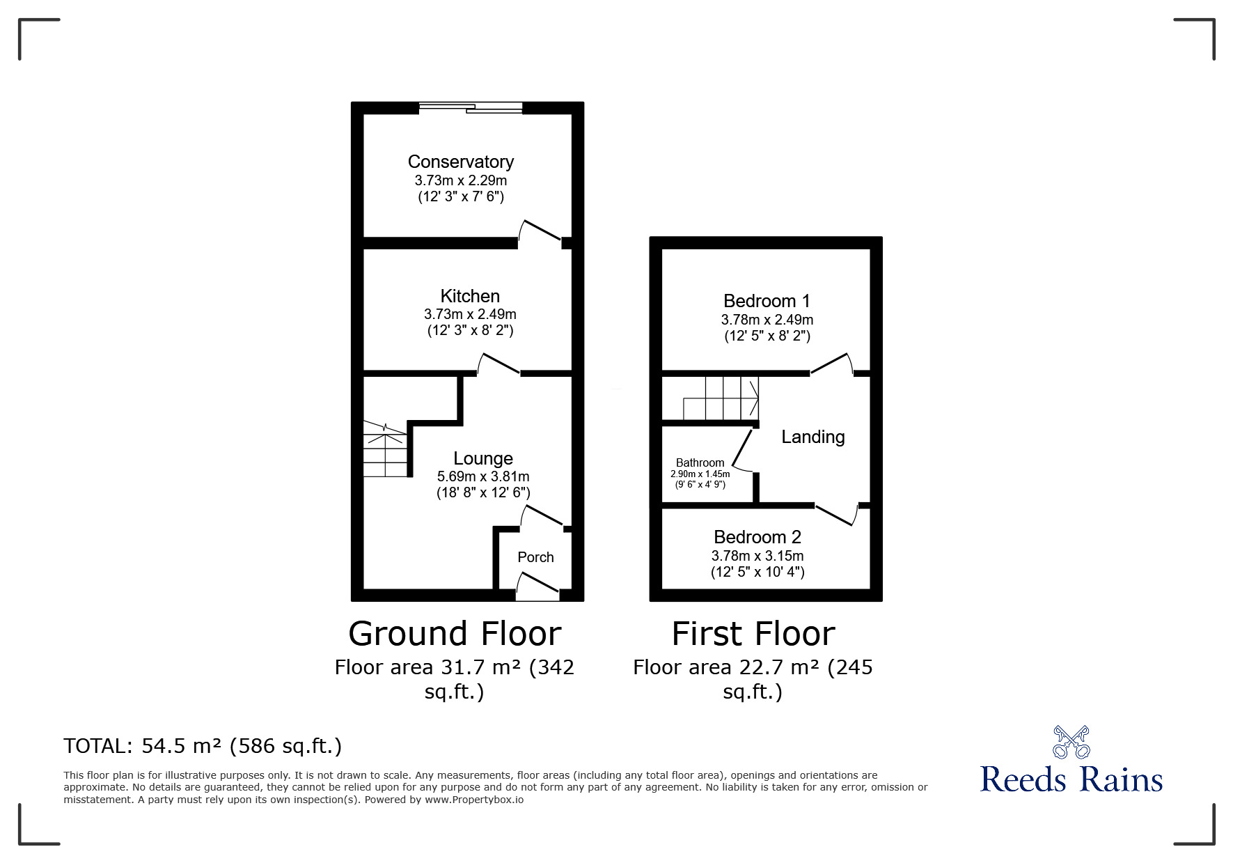 Floorplan of 2 bedroom Semi Detached House for sale, Bluebell Close, Huntington, Cheshire, CH3