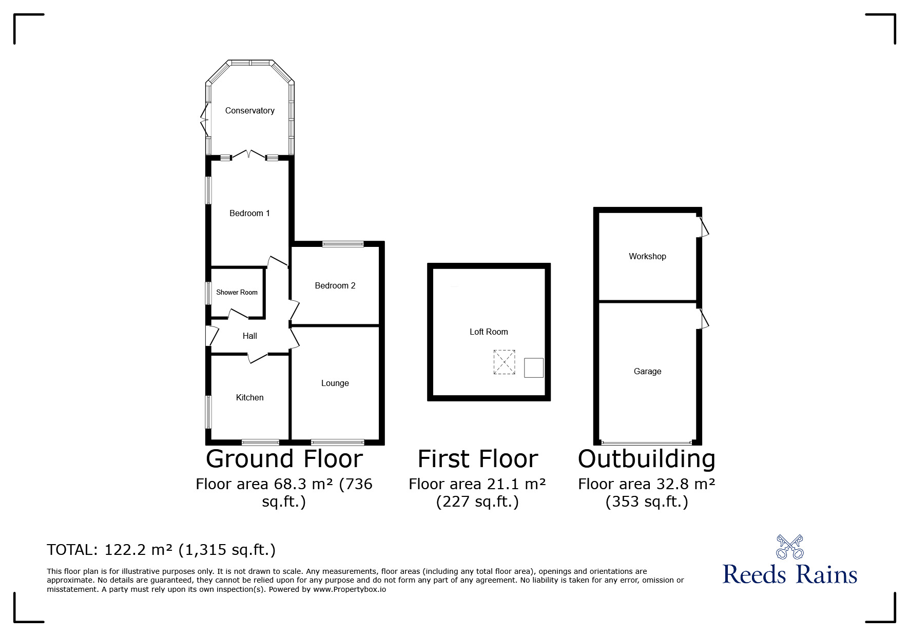 Floorplan of 2 bedroom Semi Detached Bungalow for sale, Lawrence Crescent, Heckmondwike, West Yorkshire, WF16