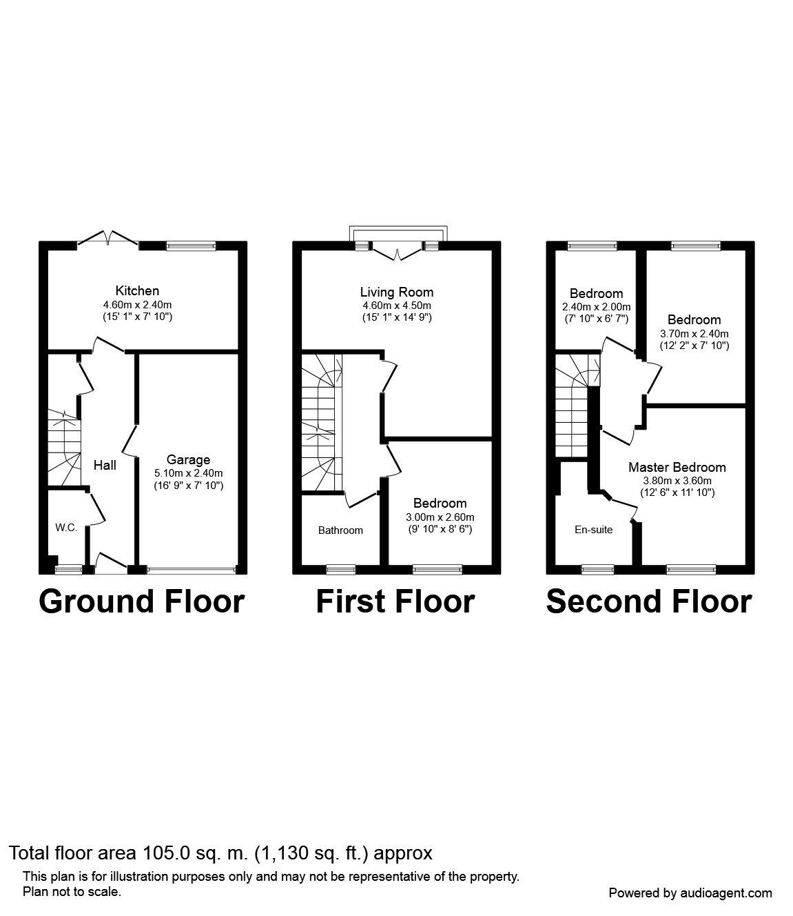 Floorplan of 4 bedroom Mid Terrace House for sale, Beech Tree Mews, Batley, West Yorkshire, WF17