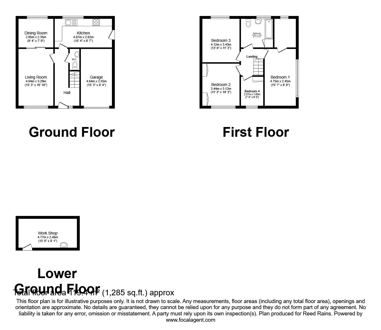 Floorplan of 4 bedroom Detached House for sale, Ashbourne View, Cleckheaton, West Yorkshire, BD19