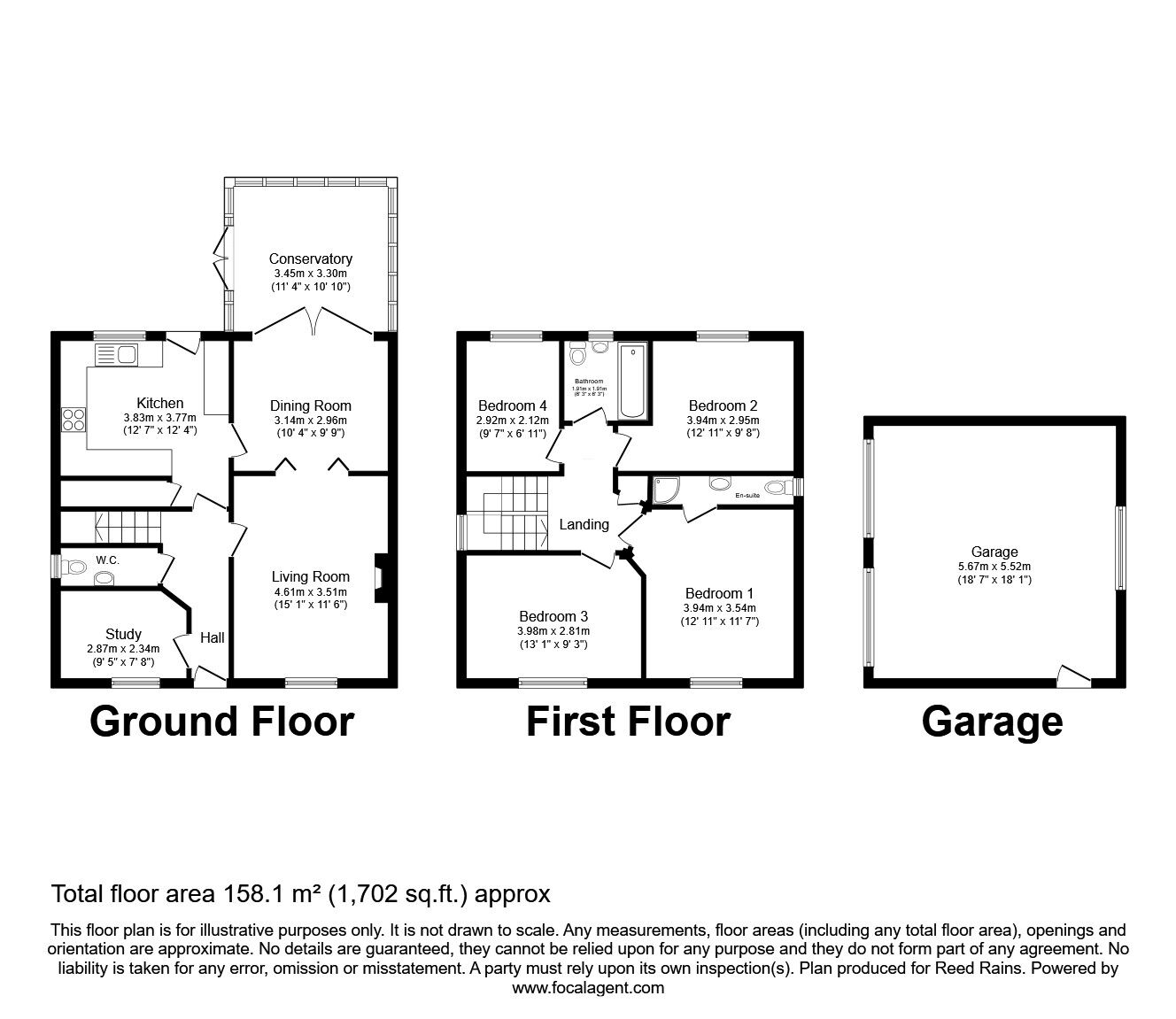 Floorplan of 4 bedroom Detached House for sale, Spinners Way, Scholes, West Yorkshire, BD19