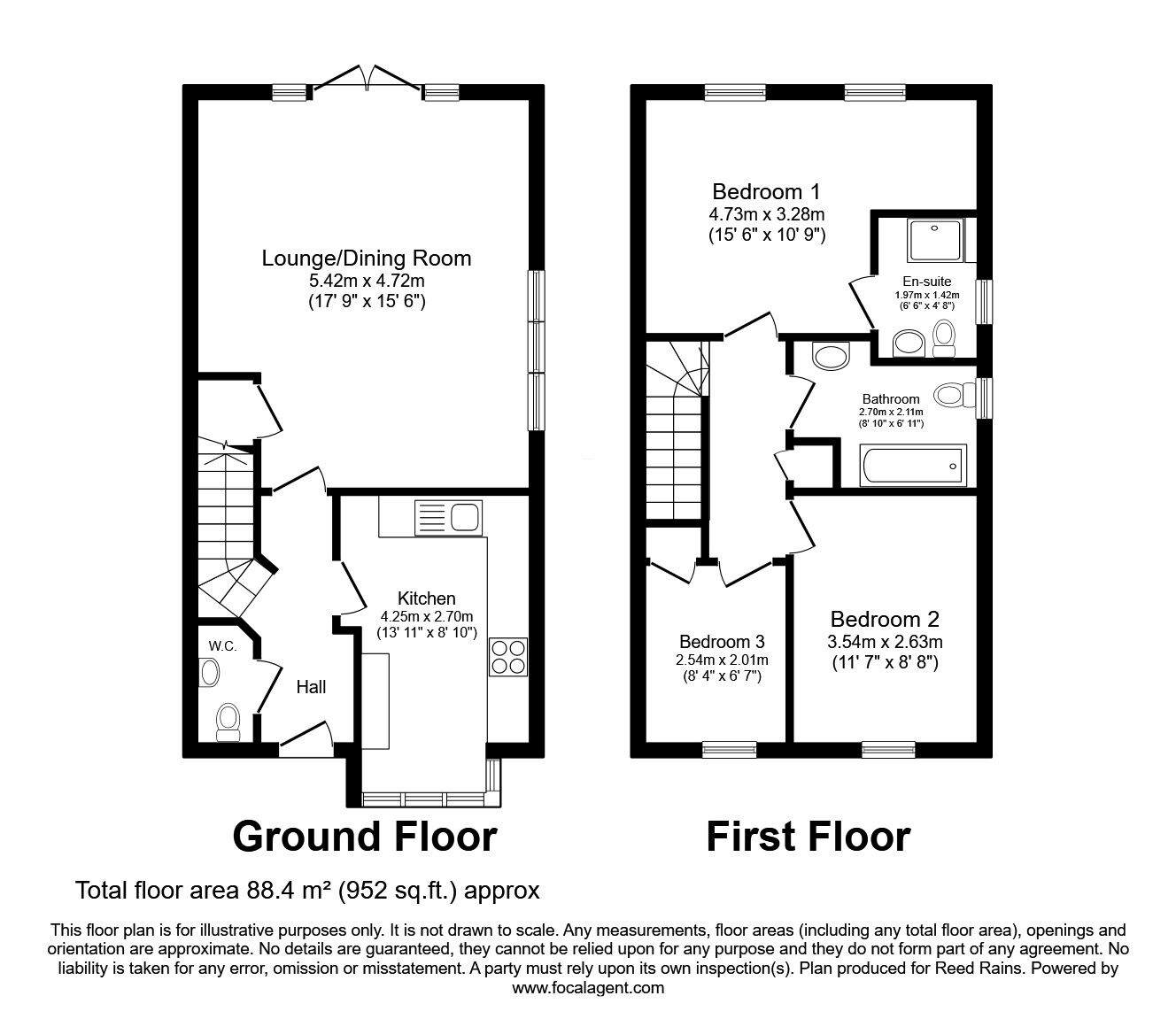 Floorplan of 3 bedroom Semi Detached House for sale, Popeley Grange, Liversedge, West Yorkshire, WF15