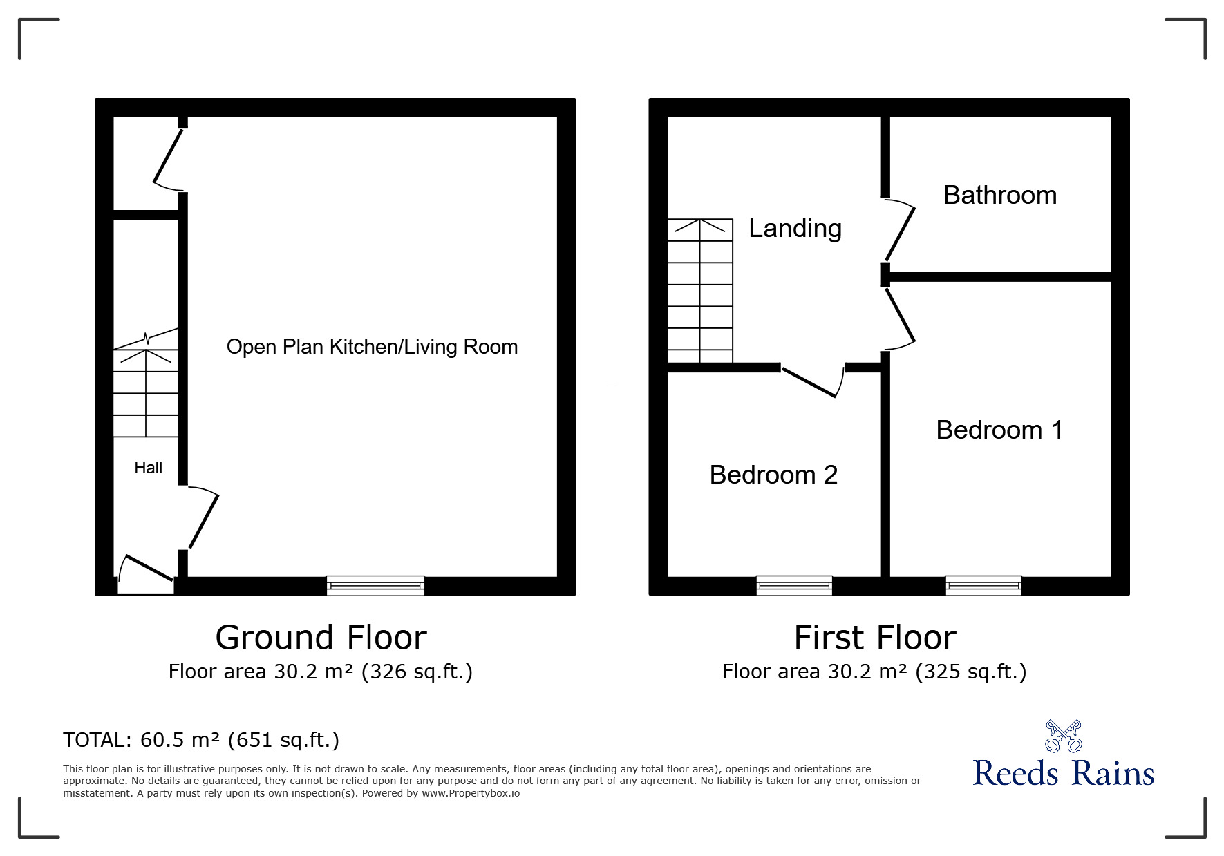 Floorplan of 2 bedroom Mid Terrace House for sale, Halifax Road, Liversedge, West Yorkshire, WF15