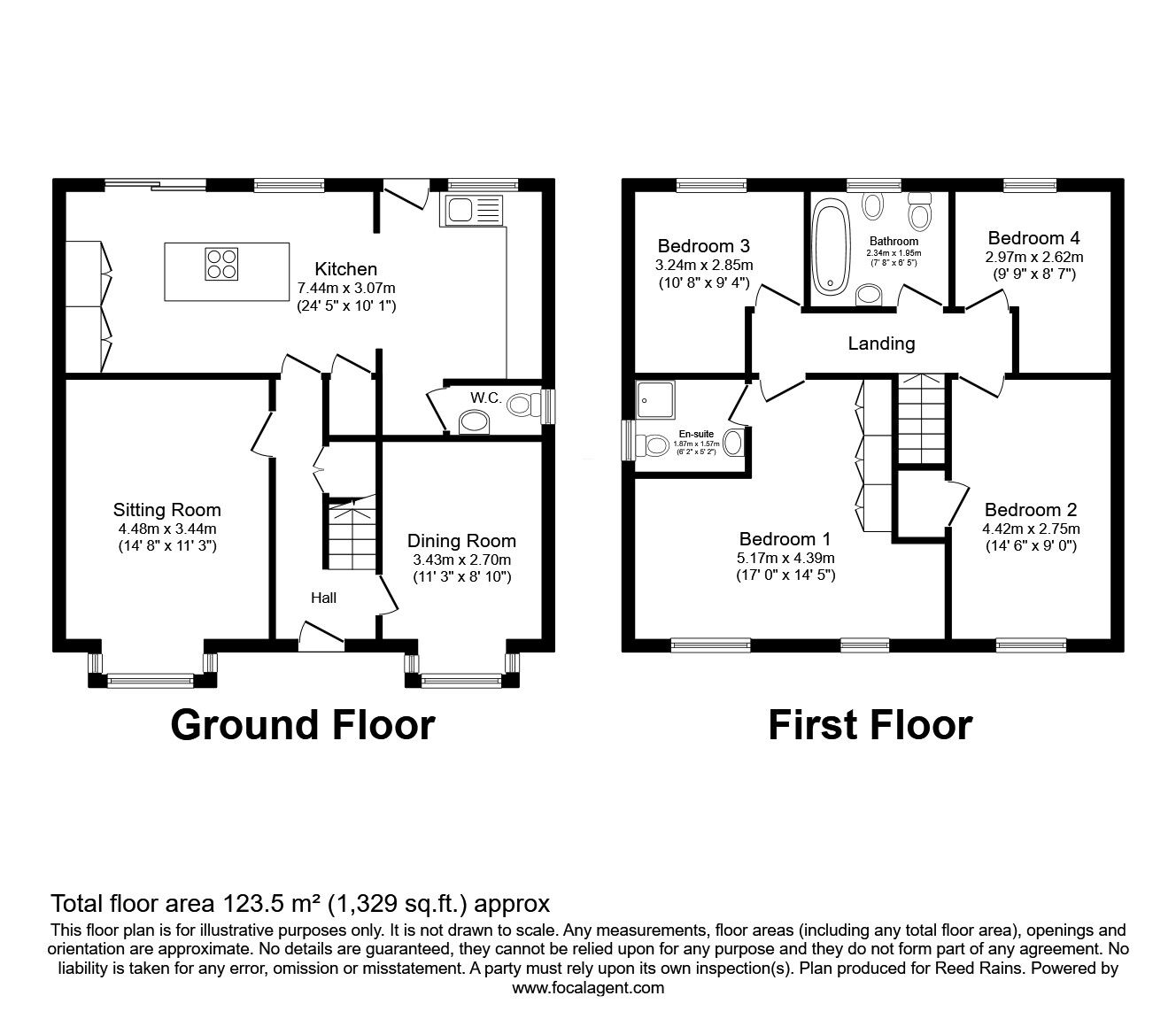 Floorplan of 4 bedroom Detached House for sale, Scholes Lane, Scholes, West Yorkshire, BD19