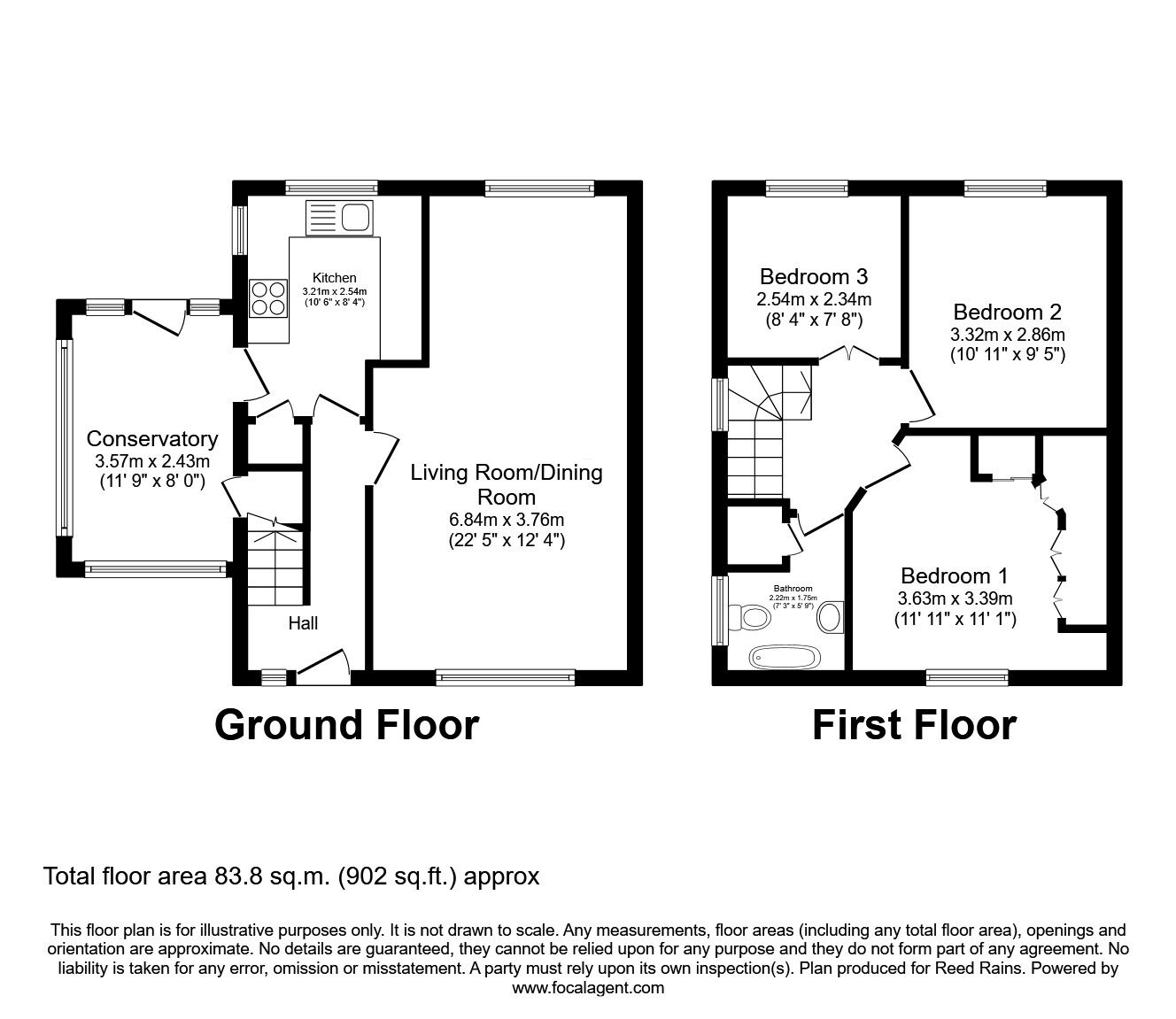 Floorplan of 3 bedroom Semi Detached House for sale, St. Abbs Drive, Bradford, West Yorkshire, BD6