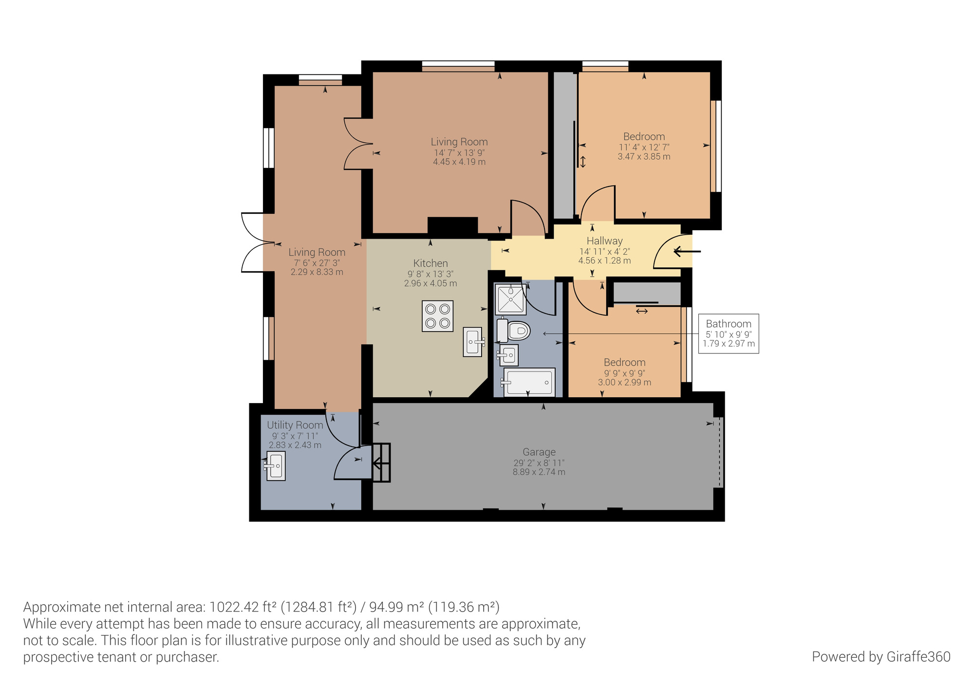 Floorplan of 2 bedroom Detached Bungalow to rent, Churchill Close, Clevedon, North Somerset, BS21