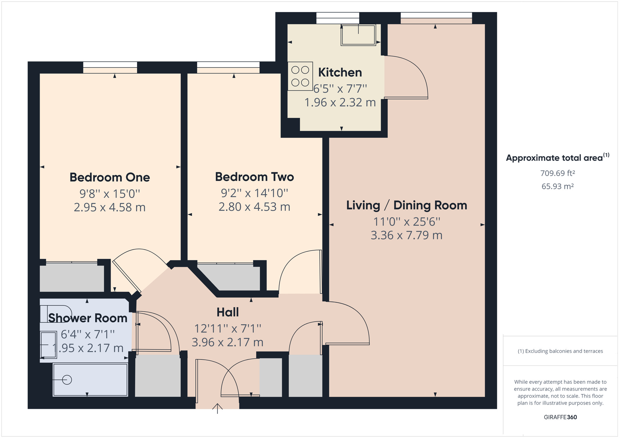 Floorplan of 2 bedroom  Flat for sale, Pegasus Court, Brampton Way, Bristol, BS20