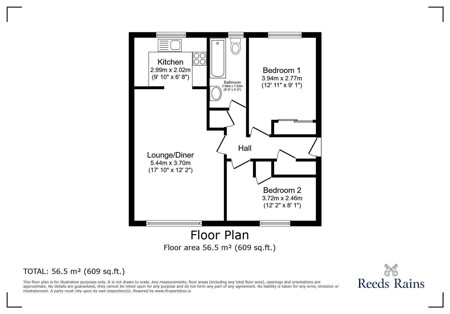 Floorplan of 2 bedroom  Flat for sale, Somerset Road, Portishead, Bristol, BS20