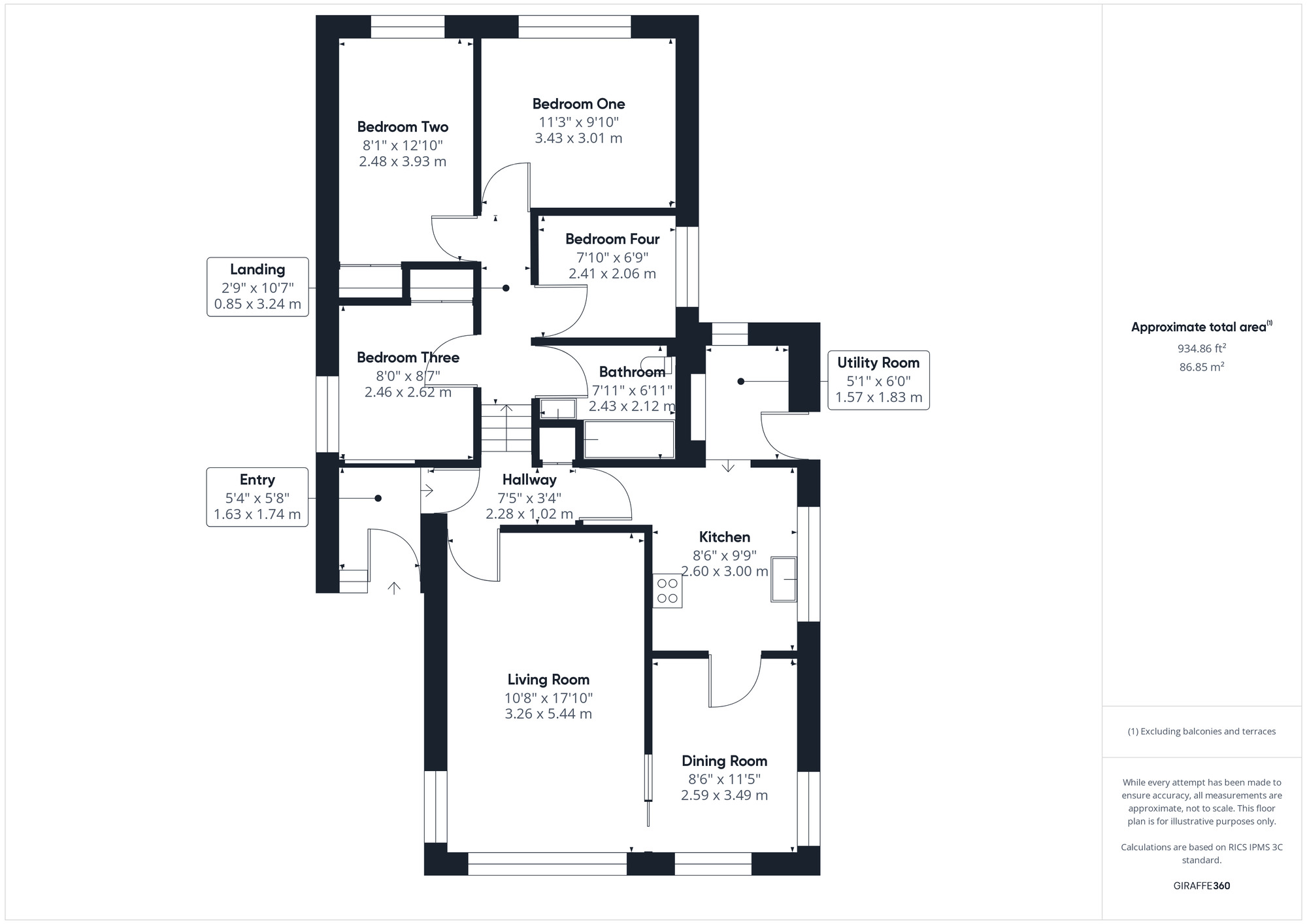 Floorplan of 4 bedroom Detached Bungalow to rent, Northfield Road, Portishead, Bristol, BS20