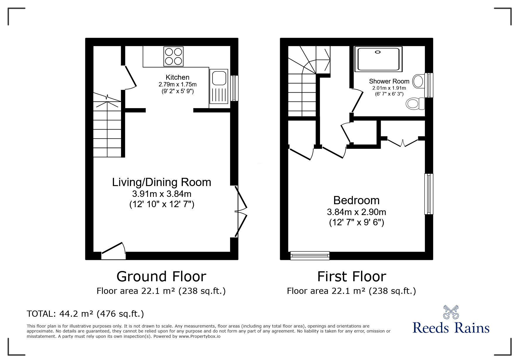 Floorplan of 1 bedroom End Terrace House for sale, Hawthorn Crescent, Yatton, North Somerset, BS49