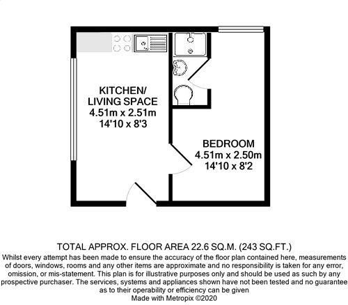 Floorplan of 1 bedroom  Flat for sale, Corner Croft, Clevedon, North Somerset, BS21