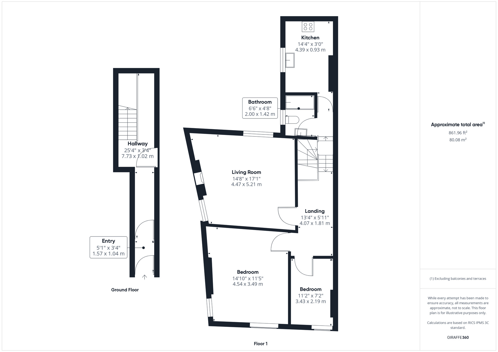 Floorplan of 2 bedroom  Flat to rent, Old Church Road, Clevedon, North Somerset, BS21