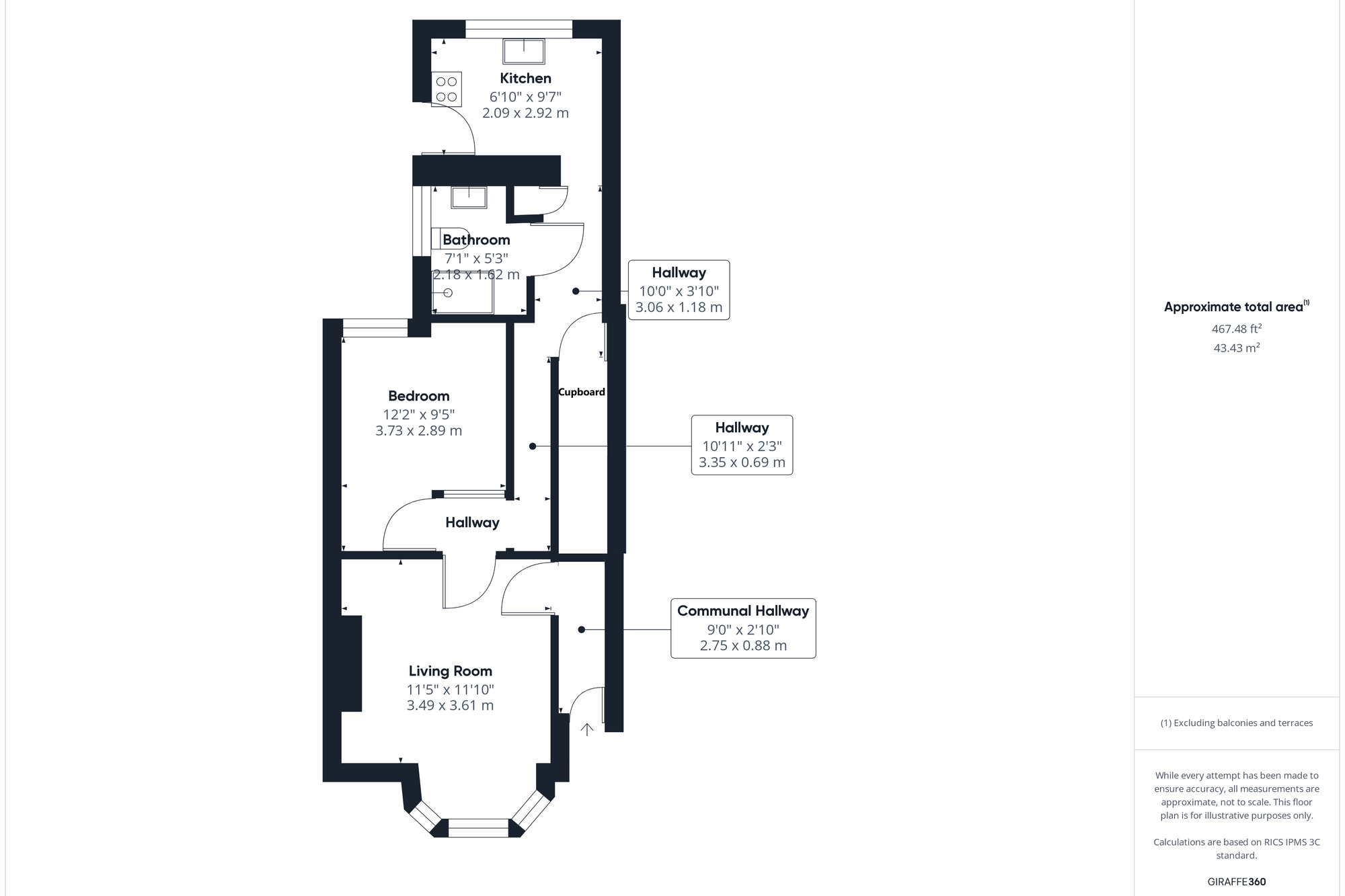 Floorplan of 1 bedroom  Flat for sale, Griffin Road, Clevedon, North Somerset, BS21