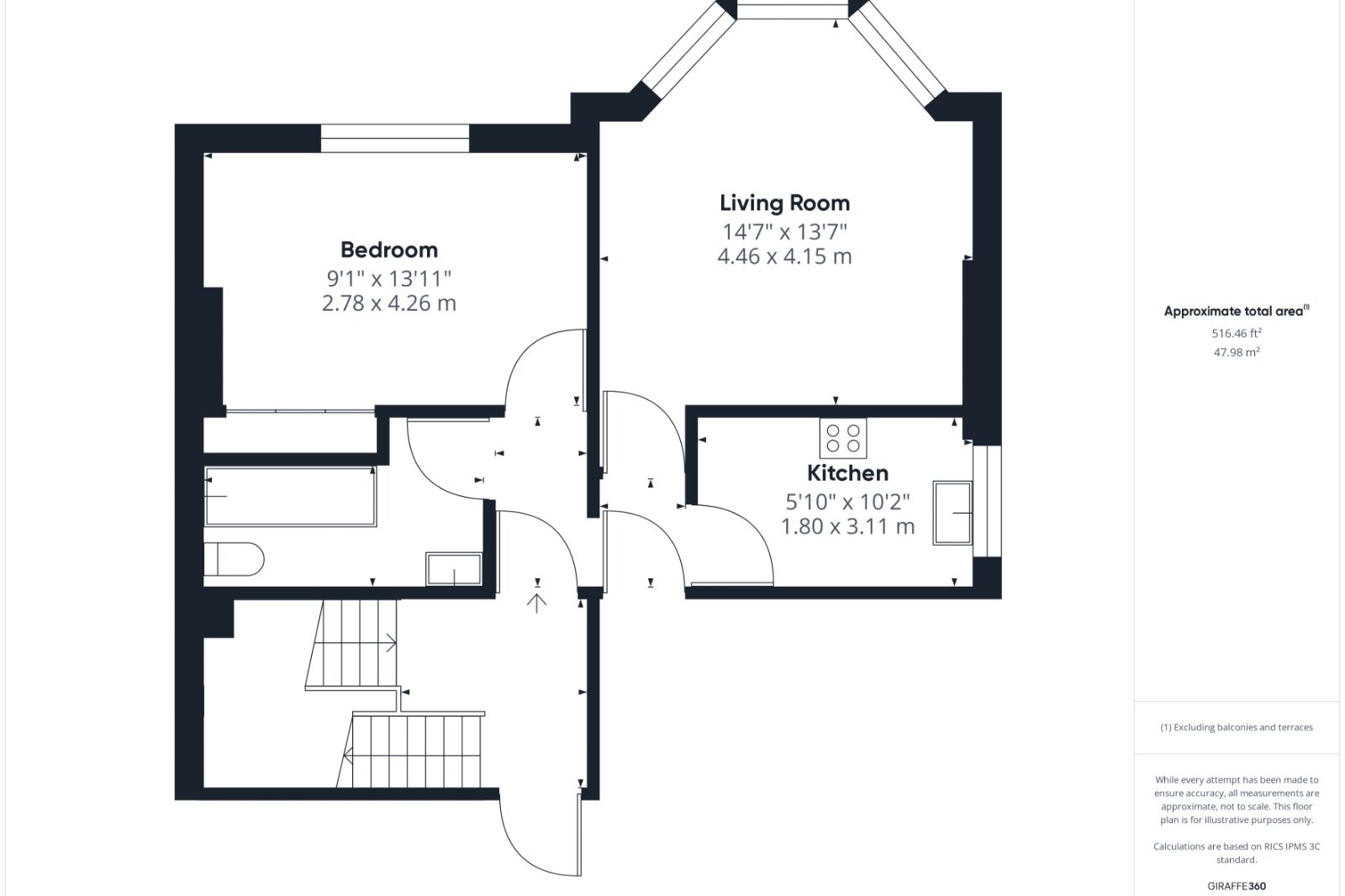 Floorplan of 1 bedroom  Flat for sale, Highbury Parade, Highbury Road, North Somerset, BS23