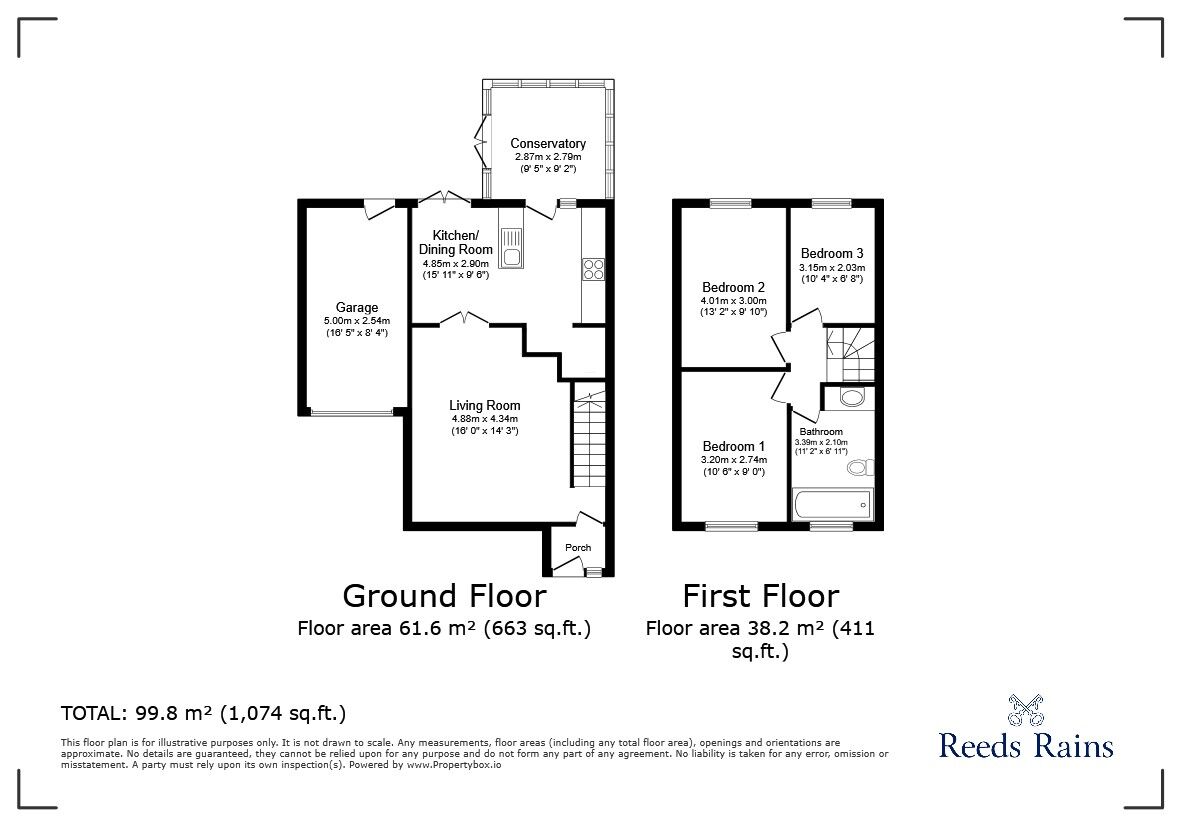 Floorplan of 3 bedroom Semi Detached House for sale, Kenn Moor Drive, Clevedon, North Somerset, BS21