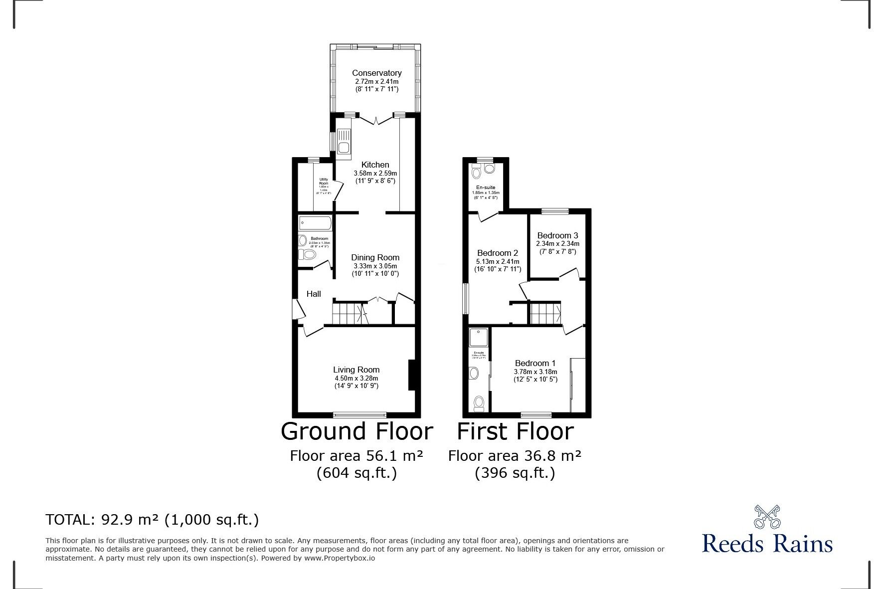 Floorplan of 3 bedroom Semi Detached House for sale, Shelley Avenue, Clevedon, North Somerset, BS21