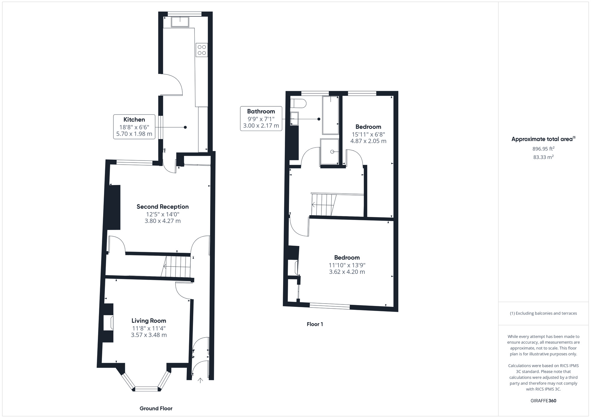 Floorplan of 2 bedroom Mid Terrace House for sale, Kenn Road, Clevedon, North Somerset, BS21