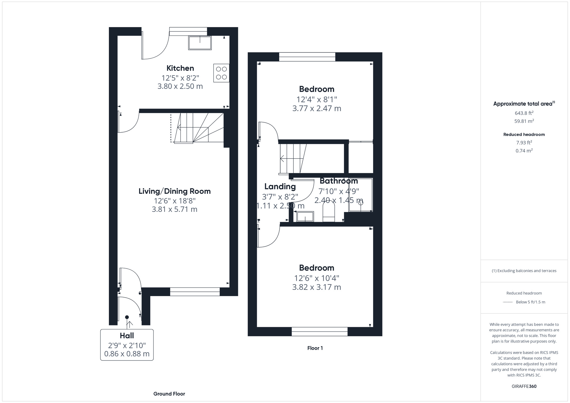 Floorplan of 2 bedroom Mid Terrace House for sale, Netherways, Clevedon, North Somerset, BS21