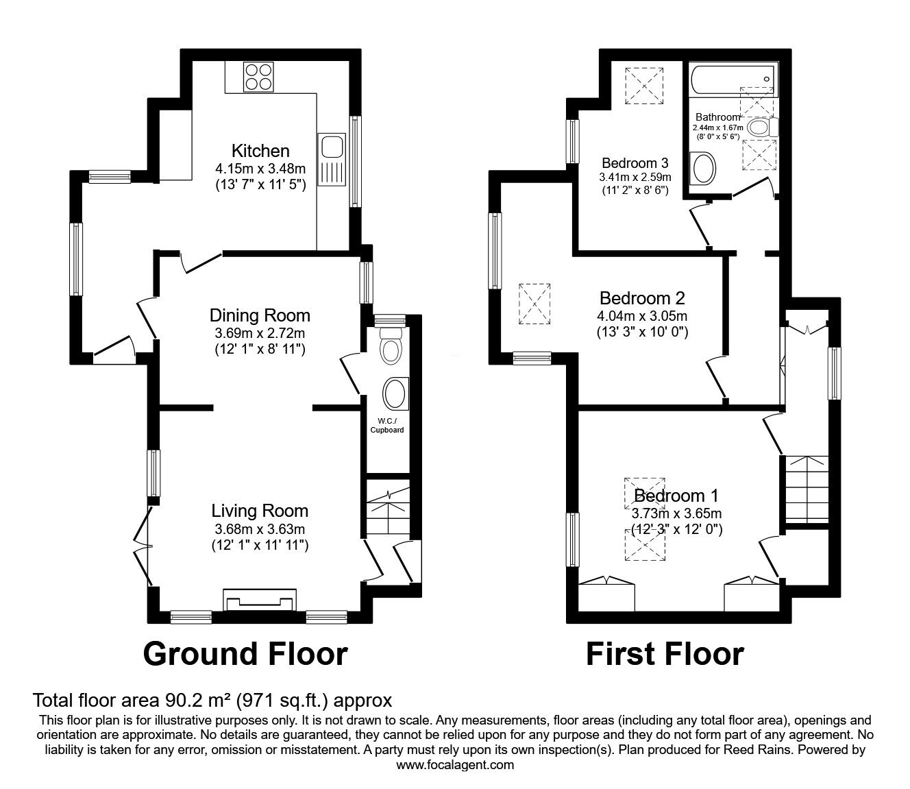 Floorplan of 3 bedroom Detached House for sale, Church Lane, North Rode, Cheshire, CW12