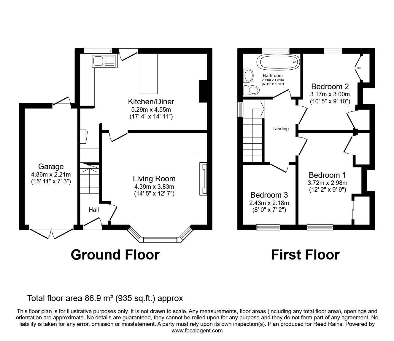 Floorplan of 3 bedroom Semi Detached House for sale, Macclesfield Road, Congleton, Cheshire, CW12