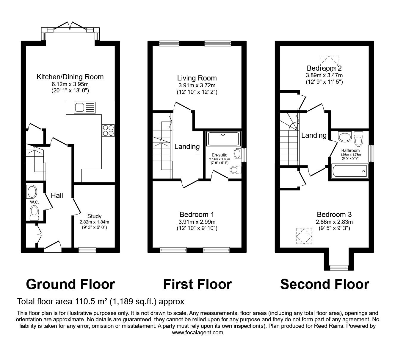 Floorplan of 3 bedroom End Terrace House for sale, Filter Bed Way, Sandbach, Cheshire, CW11