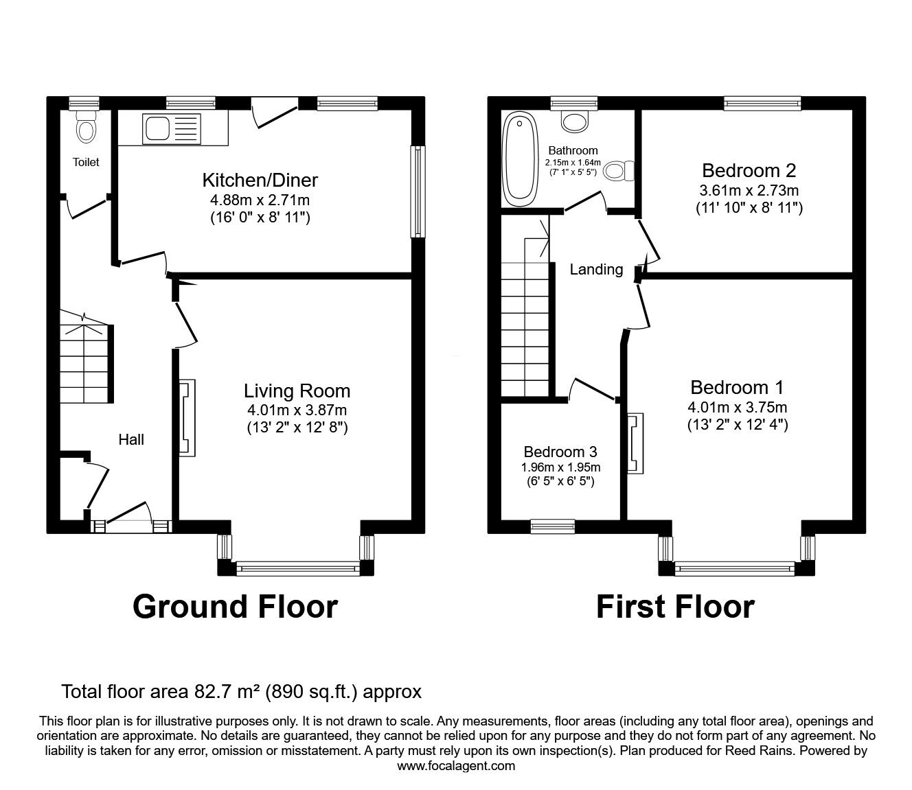 Floorplan of 3 bedroom Semi Detached House for sale, Boundary Lane, Congleton, Cheshire, CW12