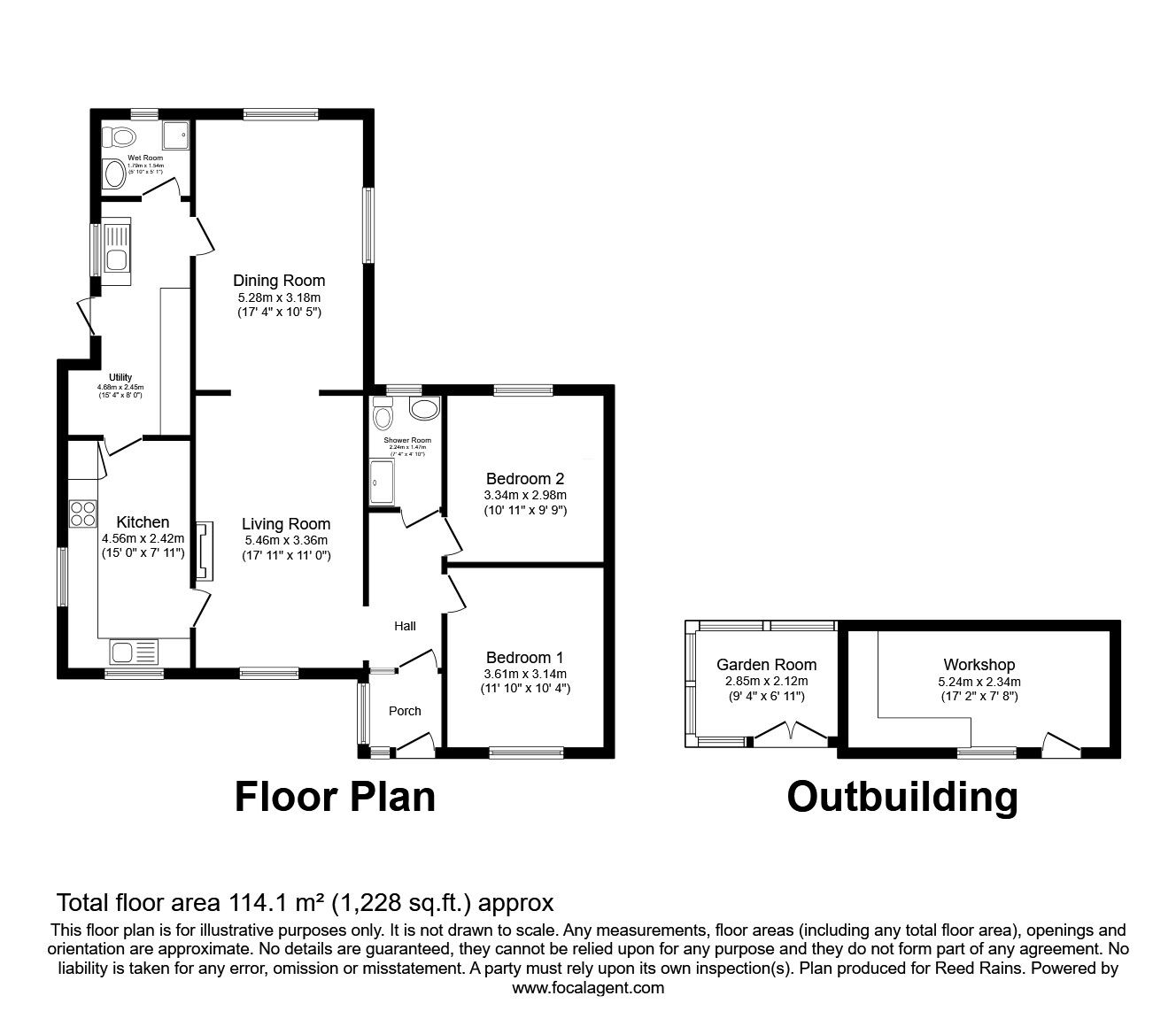 Floorplan of 2 bedroom Detached Bungalow for sale, Nursery Road, Scholar Green, Cheshire, ST7